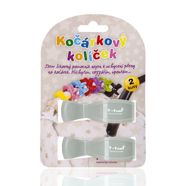 T-TOMI Kočíkový kolíček, grey / šedá