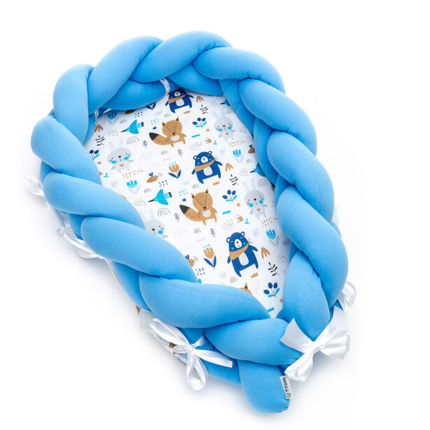 T-TOMI Pletené hniezdočko 2v1, blue bears
