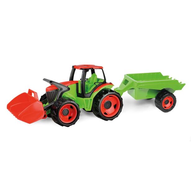 Lena Traktor s lyžicou as vozíkom, červeno zelený
