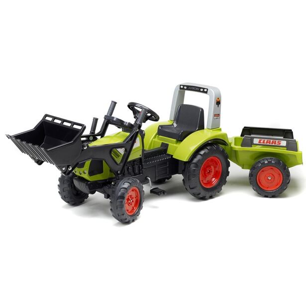 FALK Šliapací traktor Clas Arion 430 s nakladačom a vozíkom