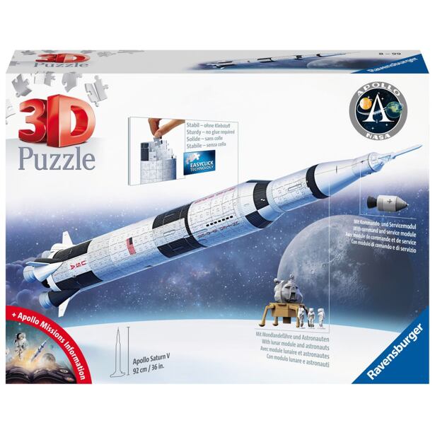 Ravensburger Vesmírná raketa Saturn V 3D, 432 dílků