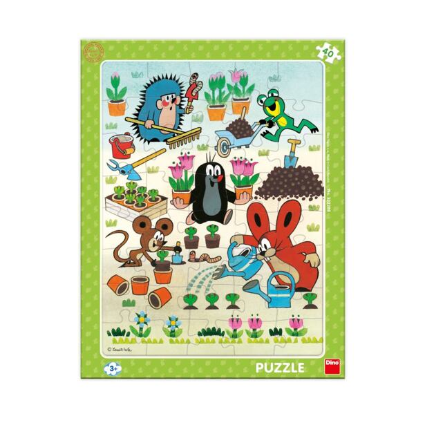 Dino Krtek zahradník Deskové puzzle, 40 dílků