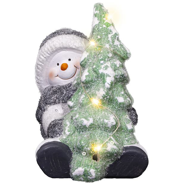 RETLUX Snehuliak so stromčekom 14 cm 6 LED