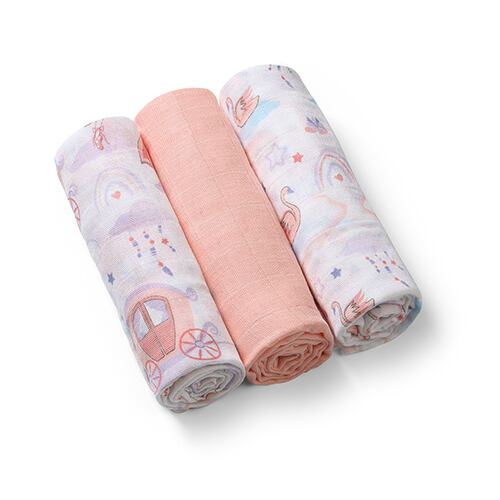 BabyOno Mušelínové pleny 3ks růžové