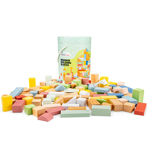 New Classic Toys Drevené stavebné kocky - 100 ks