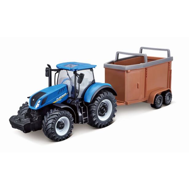 Bburago 1:50 Farm Traktor New Holland s vlečkou pro koně