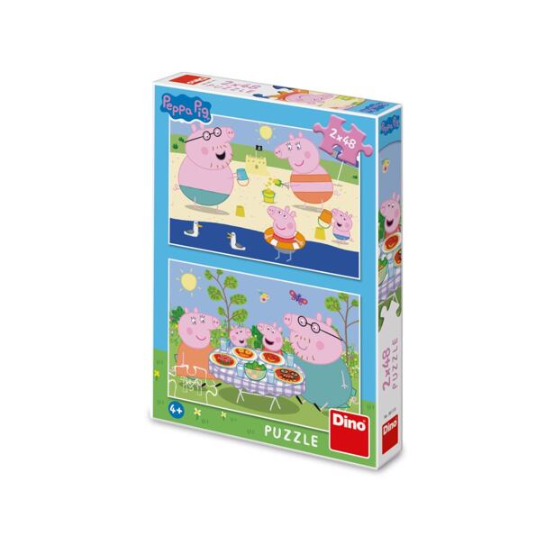Dino Peppa Pig: Na dovolenke Puzzle 2x48 dielikov