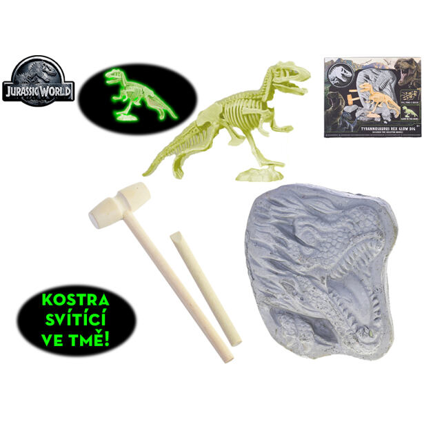 Mikro Jurský svet Sada na tesanie kostry T-Rexa svietiaca v tme s doplnkami