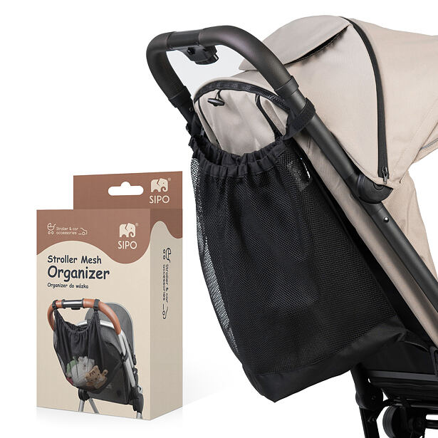 Sipo UNI Sieťová taška na kočík, čierna