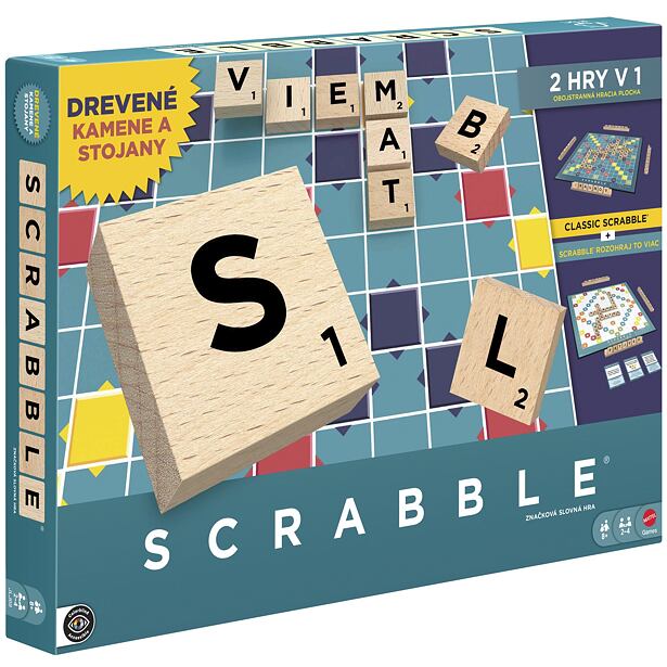 Mattel Scrabble dřevěná edice SK
