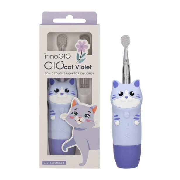 innoGIO Elektronický sonický zubní kartáček GIOcat Violet