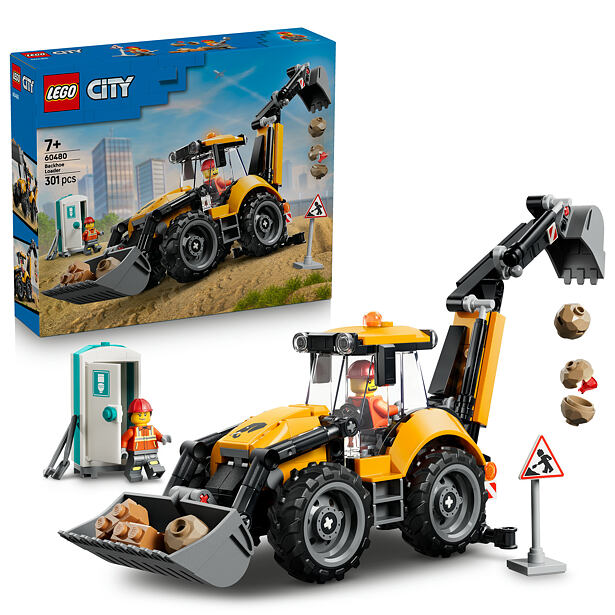 LEGO® City 60480 Žltý nakladač s rýpadlom