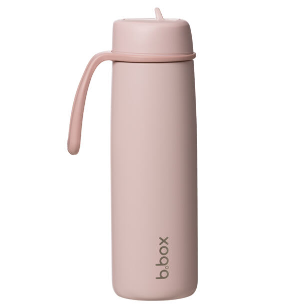 b.box Nerezová termolahev s brčkem 690 ml - blush crush