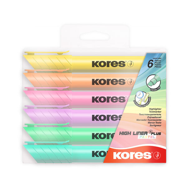 Kores Zvýrazňovač pastel sada 6 barev