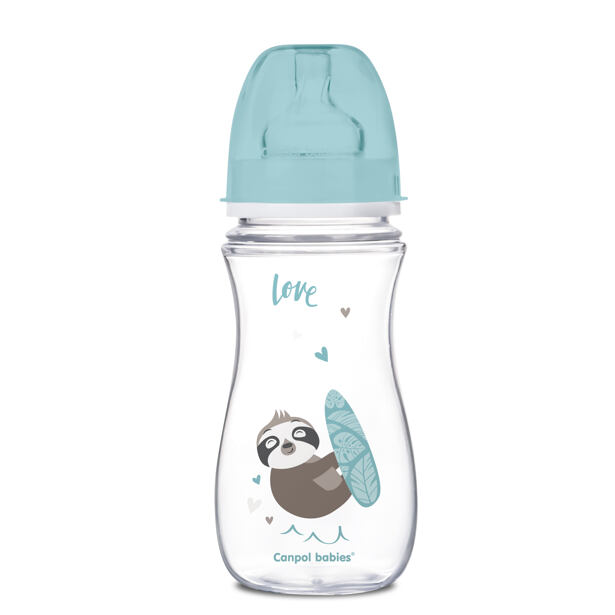 Canpol babies Lahev se širokým hrdlem EXOTIC ANIMALS 300 ml modrá