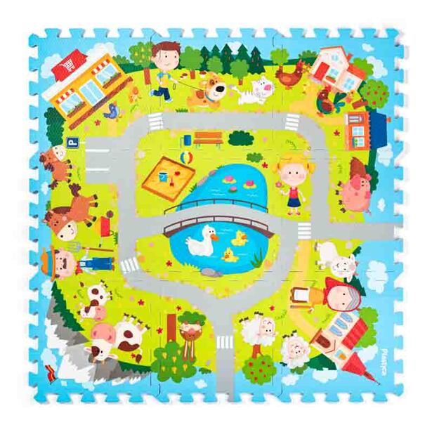 Penové Puzzle "Dedina", 9 ks