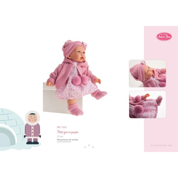 Antonio Juan 1222 PETIT - realistická bábika so zvukmi a mäkkým látkovým telom - 27 cm