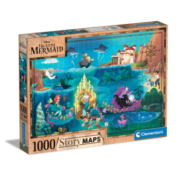 Clementoni Disney Mapa - Malá mořská víla Puzzle 1000 dílků