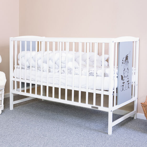 Detská postieľka New Baby POLLY Zebra bielo-šedá
