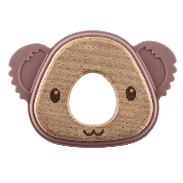 Zopa Silikonové dřevěné kousátko Koala, růžové