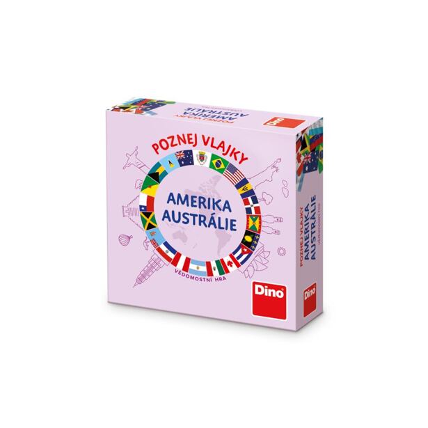 Dino Poznaj vlajky Amerika a Austrália Cestovná hra CZ