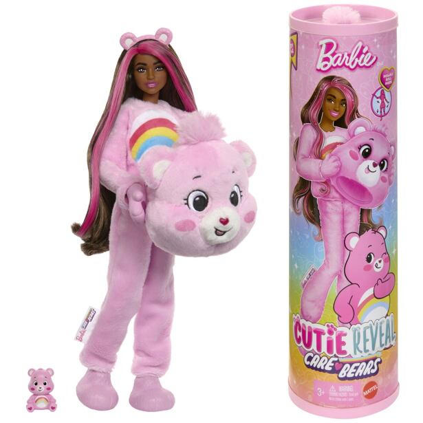 Mattel Barbie CUTIE REVEAL BARBIE A PÉČE MACKO - RUŽOVÁ