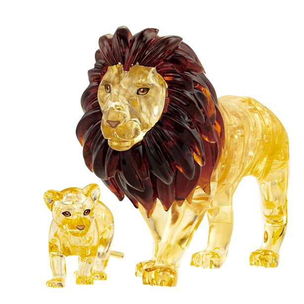 3D Krystal puzzle Lev s mládětem