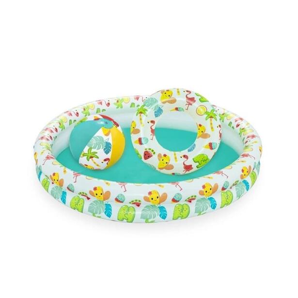 Bestway Nafukovací SET - bazén 112cm, plávací kruh 51cm, lopta 41x15cm
