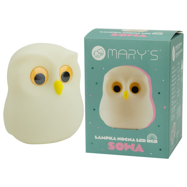 Mary's LED Silikónová nočná lampička RGB sova
