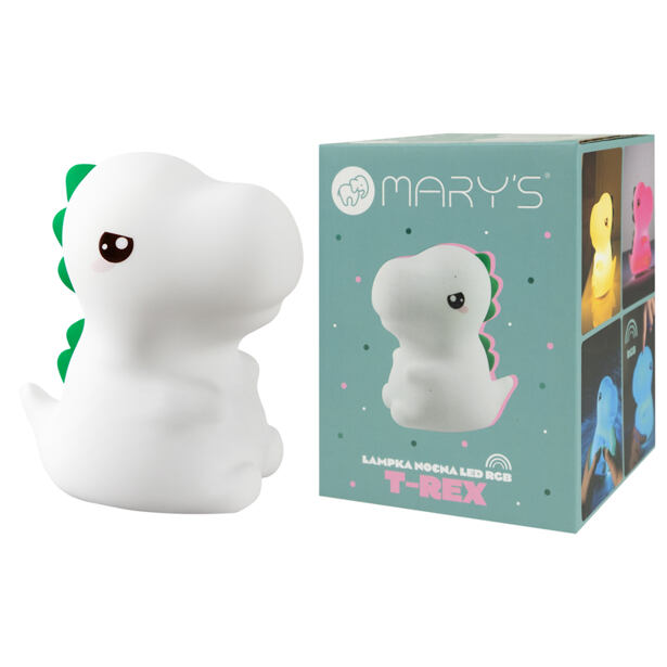 Mary's LED Silikónová nočná lampička RGB T-REX