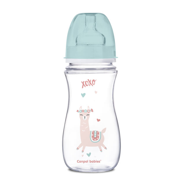 Canpol babies Fľaša so širokým hrdlom EXOTIC ANIMALS 300 ml zelená