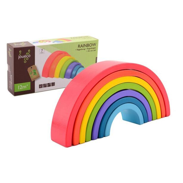 JOUÉCO Dřevěná duha Rainbow 7 ks