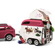Schleich Dobrodružné auto s prívesom a koňom
