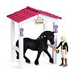 Schleich Stajňa s koňom klubová, Tori + Princess