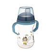 Canpol babies Hrnček so silikónovým náustkom FirstCup BONJOUR PARIS 250ml modrý