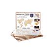 Wooden City Mapa sveta M - drevená nástenná mapa 3D puzzle
