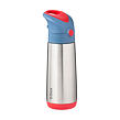 b.box Termoska na pitie so slamkou 500 ml - modrá/červená