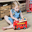 New Classic Toys Červený mestský autobus + 9 figúrok cestujúcich
