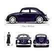 Jada Wednesday auto 1972 VW Beetle 1:24 a figurka Wednesday