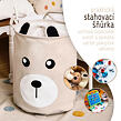 Sipo Koš na hračky se šňůrkou, skládací bavlněný / 43 l, Teddy Bear Beige