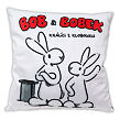 Moravská ústředna Vankúš 30x30cm, Bob&Bobek, biely