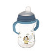 Canpol babies Hrnček so silikónovým náustkom FirstCup BONJOUR PARIS 250ml modrý