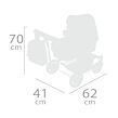 DeCuevas 80537 Skladací kočík pre bábiky 3 v 1 s batôžkom TOP Collection 2020 - 70 cm