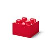 LEGO úložný box 4 s víkem - průhledná červená