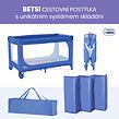Asalvo BETSI Cestovná postieľka s unikátnym systémom skladania ULTRA-FAST, modrá