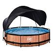 EXIT Frame Pool o360x76cm (12v Cartridge filter) – Timber Style + Canopy