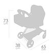 DeCuevas 81777 Skladací kočík pre bábiky 3 v 1 s batôžkom CITY X 2024 - 73 cm