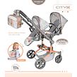 DeCuevas 90877 Skladací kočík pre dvojčatá bábiky s batôžkom CITY X - 91 cm