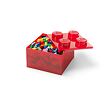 LEGO úložný box 4 s víkem - průhledná červená