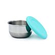 Edelstahlbehälter 89 ml mit Silikondeckel, 3 Stück – grün/blau